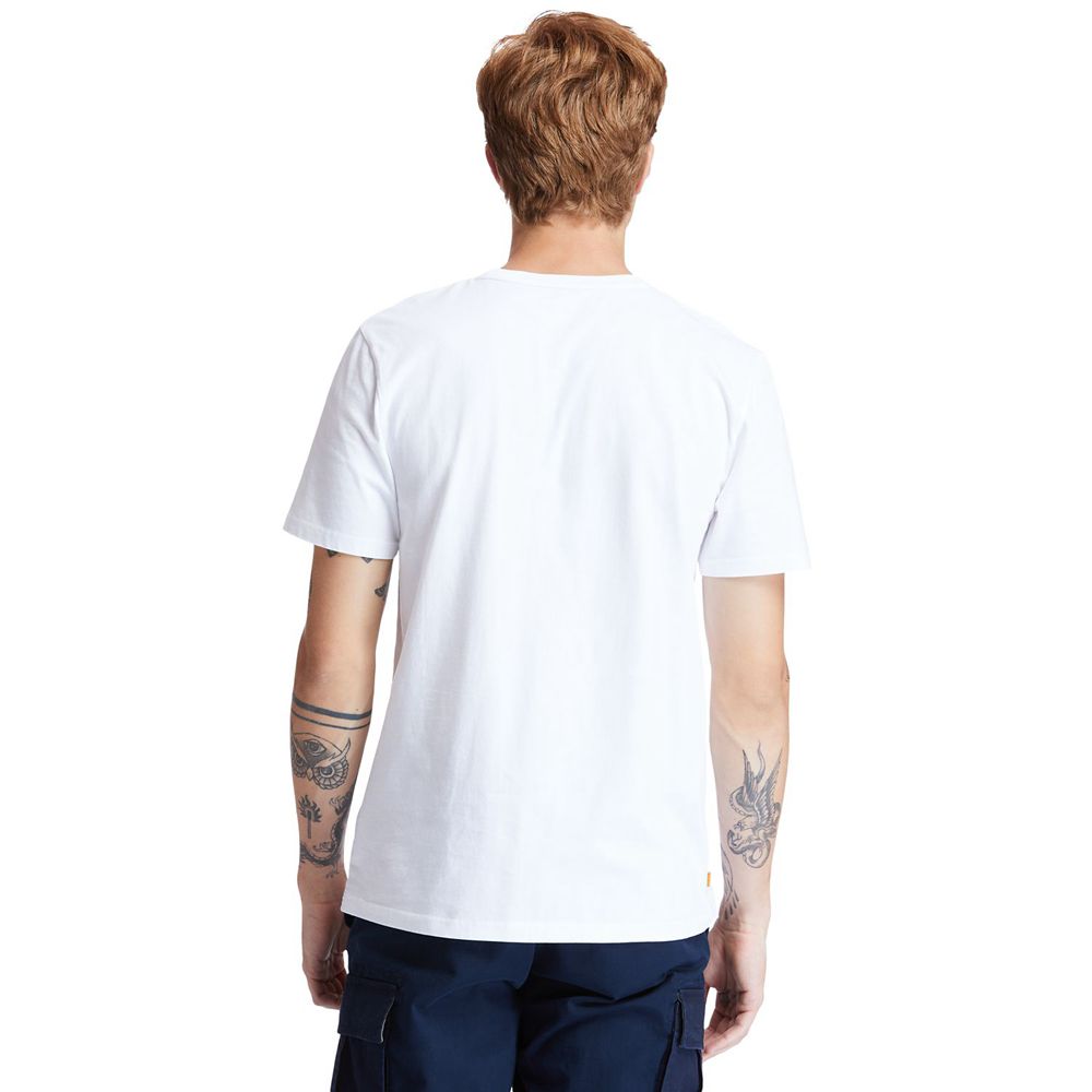 Timberland Mens T-Shirts Kennebec River Tree-Logo - White - India SH4573082